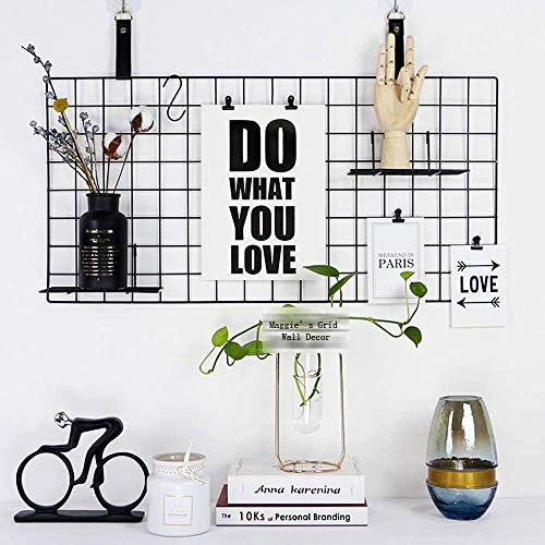 Wandrooster zwart, wanddecoratie, multifunctionele rasterwand, doe-het-zelf ijzeren rooster voor fotowand, decoratie… - Afbeelding 4