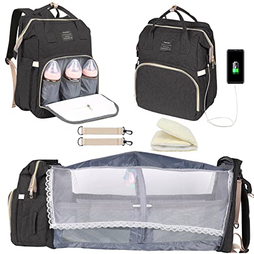 Baby Diaper Bag Backpack with Changing Station & USB Port