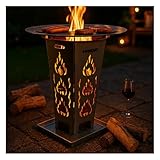 FireDesire Feuerkorb 80cm + Grillplatte + Ascheschale, Feuertonne, Feuerschale, Grilltonne, Ofen, Terassenofen, Grill, Stahlkorb, Plancha, Gartenfeuer
