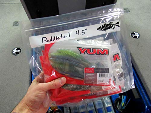 Harmony Fishing Fundas para señuelos (paquete de 10) - Bolsas transparentes duraderas para almacenamiento de cebos blandos, señuelos, aparejos y accesorios de pesca miniatura 4