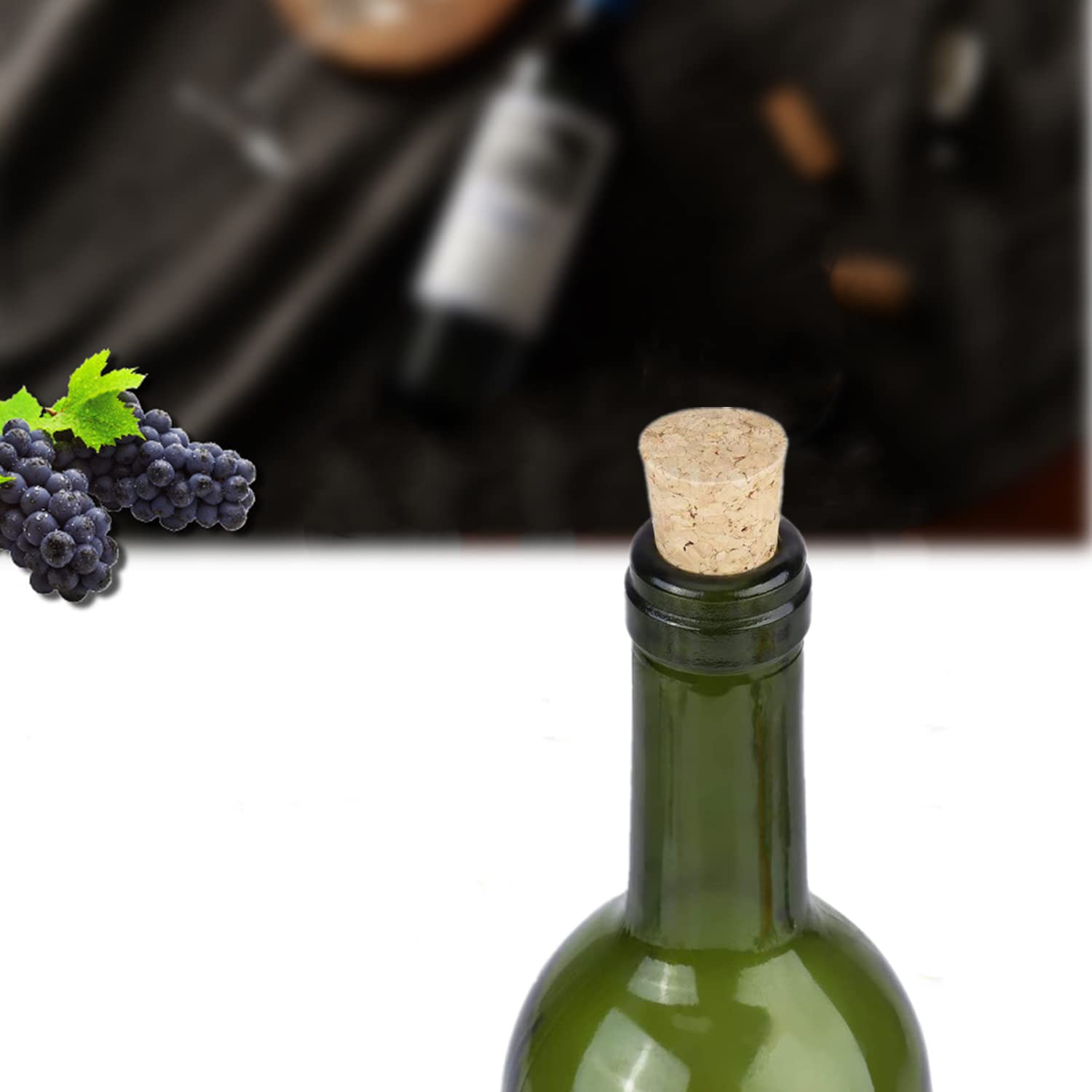 10 Pcs Bouchon Conique En Liège, Bouchon De Bouteille De Vin