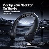 JISULIFE Portable Neck Fan Upgraded, Neckbrace Personal Hands Free, 5 Speed Gears Adjustment, 5000 mAh Wearable Bladeless Quiet Rechargeable for Outdoor Indoor, Gifts for Women Men- Black - Image 6