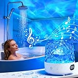 Spa-Like Shower Light with Bluetooth Speaker, Waterproof Shower Lamp with White Noise, 16 Colors Ocean Wave Projector Light with Remote & Touch Control, Lumena Lamps for Inside Shower Bathroom Bathtub