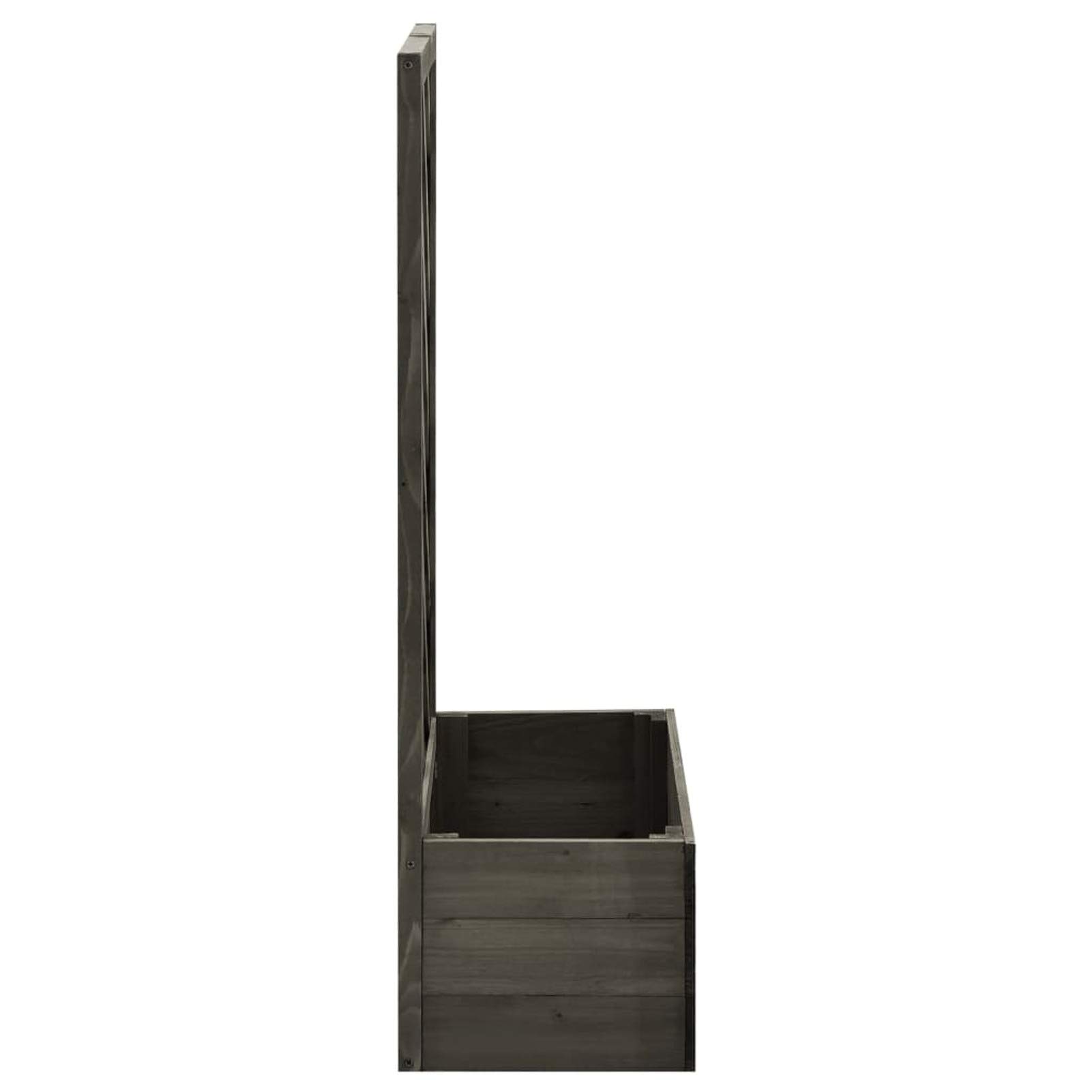 Jardinière avec treillis pour plantes grimpantes, entrée extérieure, balcon, terrasse, parterre surélevée, jardinière d'escalade Gris foncé, 50 x 25 x 90 cm