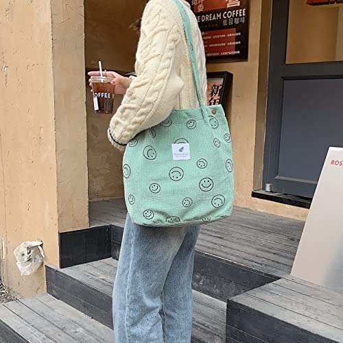 Image of JARKJARD Corduroy Tote Bag Aesthetic Cute Tote Bags Large School Shoulder Bags for TeenGirls Trendy Stuff
