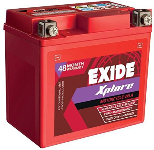 Exide Batterysin Red Colour XLTZ4, 12 Volt-Best Rated Motorcycle Battery for Harley Davidson Touring