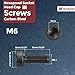Kozelo 50pcs Socket Head Cap Screws - [M6-1 x 16mm] Alloy Steel Black Oxide Grade 12.9 Internal Hex Screw for 3D Printer Furniture Industrial Use, Black