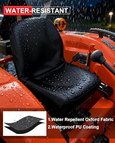 StarknightMT Tractor Seat Cover Compatible with Kubota L3301,L3901,L4701, L3302, L3902, Waterproof UV-Resistant Seat Cover Accessory Part (Black) - Thumbnail 4