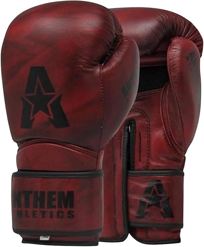 Anthem Athletics STORMBRINGER II - Guantes de boxeo de cuero Muay Thai Kickboxing llamativo Tiffany icónica, Sangre de hierro, Pistola sigilosa,