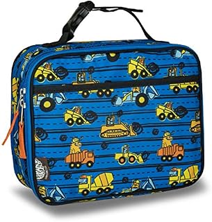 LONECONE Kids' Insulated Lunch Box - Cute Patterns for Boys and Girls, Construction