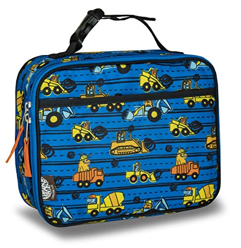 LONECONE Kids' Insulated Lunch Box - Cute Patterns for Boys and Girls, Construction