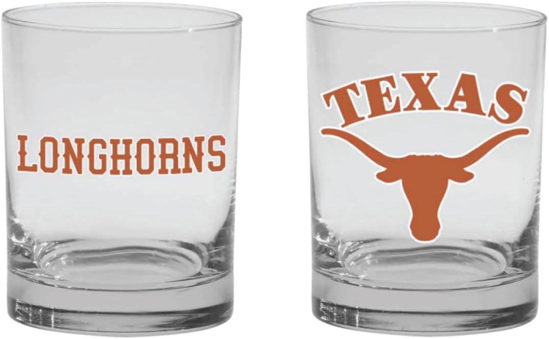 R.F.S.J. Inc 2-Sided Color Rock, Whiskey or Old Fashion Glasses - Boxed Set of 2. (Michigan Wolverines)