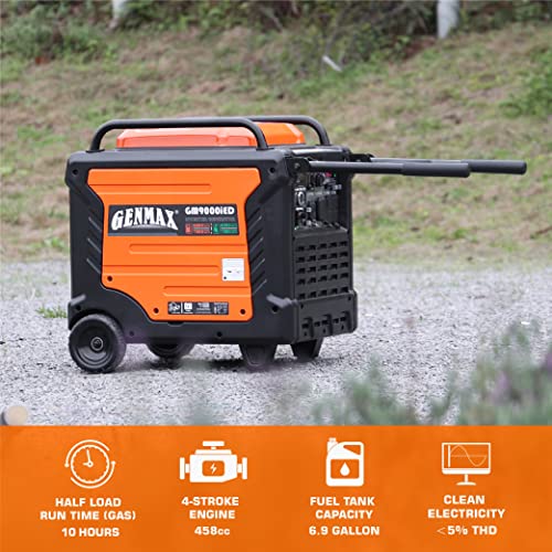 Genmax Portable Inverter Generator, 9000W Super Quiet Gas Propane Powered Engine With Parallel Capability, Remote/Electric Start, Ideal For Home Backup Power.epa Compliant (Gm9000Ied) #TOP3