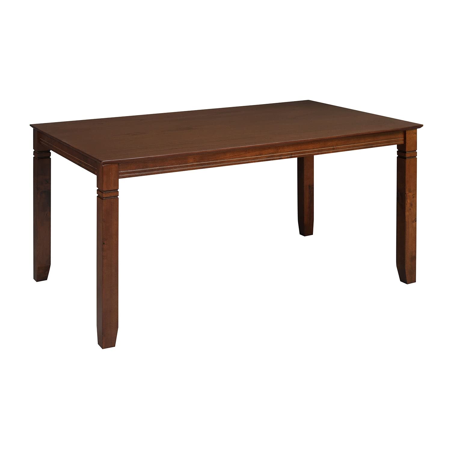 @home By Nilkamal Floret 6 Seater Solid Wood Dining Set with Chairs in Walnut Finish for Dining & Kitchen Room 4