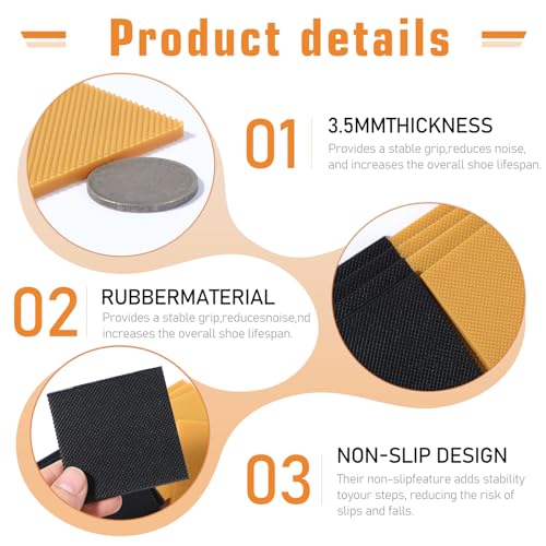 Image of High Heels Patches, Rubber Boot Replacement Square Sole Repair Tips Anti Caps Tread Pad Non Slip Protectors