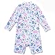 Mazuliso Baby Mädchen Badeanzug UV Umweltfreundliche Recycelte Stoffe mit Durchgehendem Front Reißverschluss(WeißBlumen,68-74 cm)