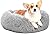 Purefun Donut Dog Bed 60 cm Grey for Small/Medium Dogs Calming Dog Bed Anti Anxiety, Soft Plush Fluffy Round Dog Beds Improving Sleeping and Keeping Warm Dog Cat Cushion Anti-Slip and Washable