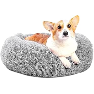 PureFun Cama Perro Gato – Cama Perro Pequeños Suave Lavables, Cama para Perros Antiestres Cómodo y Cálida Cama Cojin (M-60CM, Gris)