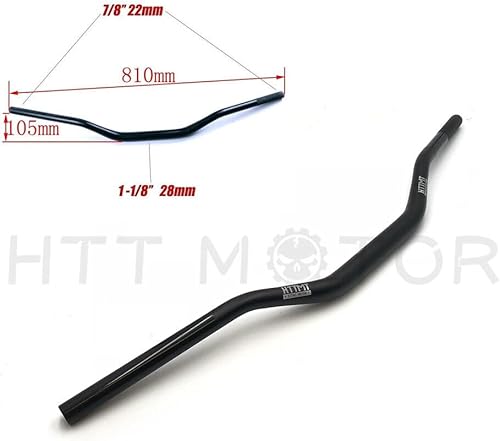 Miniatura 2 de HTTMT - HB023- Compatible con 1 18" Fat Bar 28MM 78" Manillar Manillar Manillar Motocicleta MX Motocross Negro