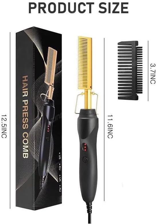 Miniatura 7 de Feadem Peine caliente, alisador eléctrico para el cabello, peines de presión de calor, peine afro de calentamiento rápido, peine eléctrico de