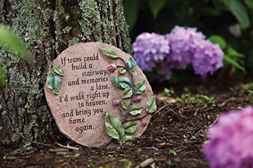 Evergreen Tears to Heaven Garden Memorial Stone | Outdoor Safe | 11-Inch | Remembrance Gift Statue | Décor for Homes, Lawn and Garden