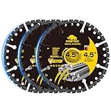 Diamond Cutting Wheel 4 1/2 x 7/8 Inch, Angle Grinder Cutting Disc, Carbide Cut Off Wheels, 4 1/2 Cut Off Wheel for Metal with 6000+ Cuts on Rebar, Steel, Iron and INOX - 3Pack