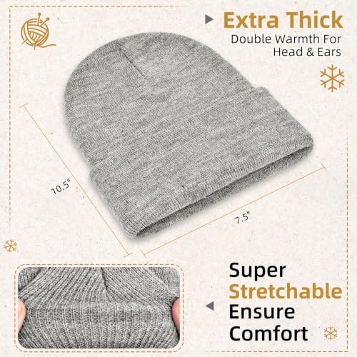 Image of ZOORON Beanie for Men Women Slouchy Winter Beanie Hats Cuffed Skull Caps