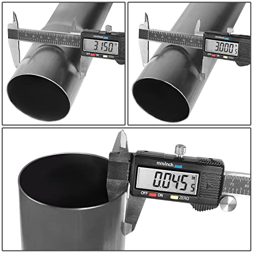 Image of DNA MOTORING ZTL-PP-30-45-RAW 45 Degree DIY Custom Mandrel Exhaust Tubing, 3 inch OD, Mild Steel,Universal Fit