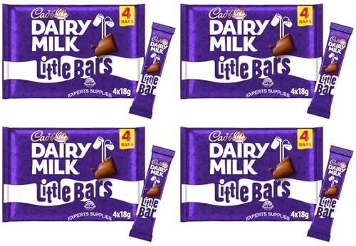 Cad Dairy Milk Bars Multipack Wispa, Caramel, Picnic, Boost, Flake, Fudge, Twirl, Starbar, Milk Chocolate Perfect for Sharing for Christmas & New Year (x4, LittleBar Bar 4 Pack)