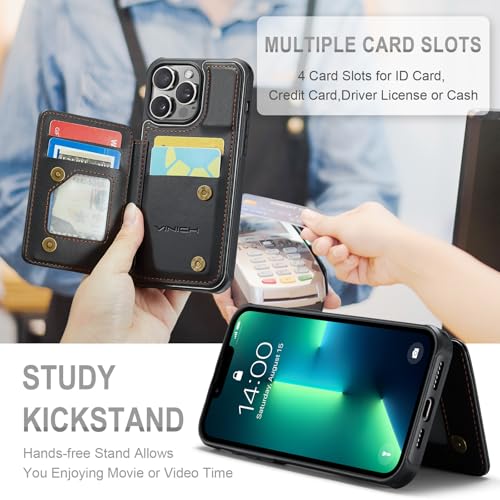 image for Vinich for iPhone 13 Pro Wallet Case with Card Holder, RFID Blocking C