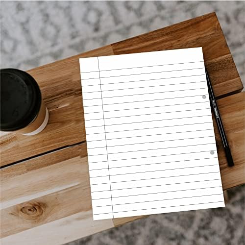 A4 Refill Pad with Ruled Lined Paper Notepad Hole Punched Notebook Refillable Writing Pad for Office Essentials School College University Stationery Supplies Home Accessories 58gsm (200 Pages)