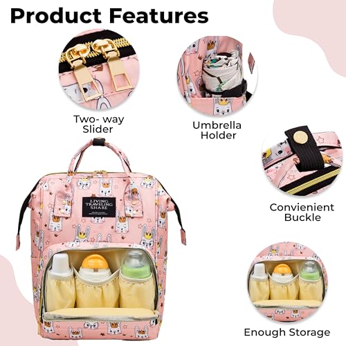Image of Kraptick Diaper Bags Backpack, Diaper Bags for Mom for Travel, Baby Diaper Bag, Maternity Bags for Mother and Baby, Nursing Bags for Mothers, Diaper Bag Handbag (ANIMAL PRINTED)