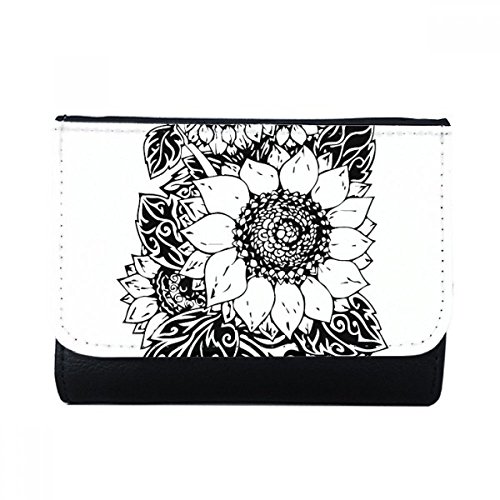 Cadeau portefeuille tournesol en faux cuir porte-monnaie floral