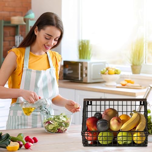 Canasta de frutas para cocina que organiza tus encimeras y se cuelga en la pared 3
