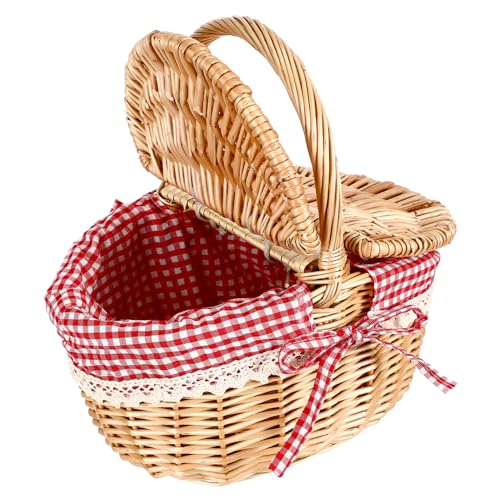Alipis panier pique- en rotin panier du petit chaperon rouge décor de en osier osier rangement rangement de fruit tressé