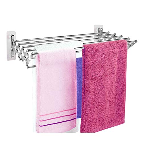 Étagère de salle de bain et porte-serviette pliable 60 cm en acier durable