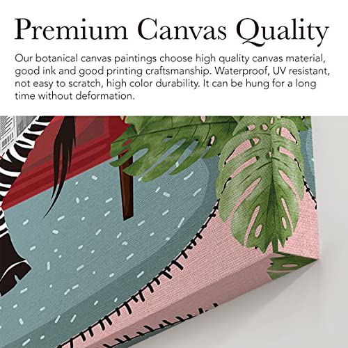 Zebra Reading Newspaper Canvas Poster Painting Wall Art, Botanical Zebra Picture Artwork Framed Print Ready To Hang For Home Office Wall Decor 12 X 15 Inch #TOP2