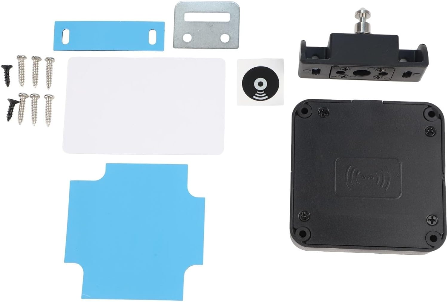 Smart Cabinet Door Lock, 13.56MHz Drawer Lock with App Remote Control, No Drill Electronic Lock for Home Office s, Child, Supports Wood up to 38mm, Black