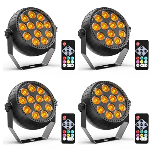 Starlitflow 4PCS Mini RGB 12 Focos Par LED Bateria, 2200mAh Luces Escenario Recargable con Control Remoto, 4-6h Autonomía Exterior Luz Fiesta Discoteca para Bares DJ Bodas Halloween Navidad