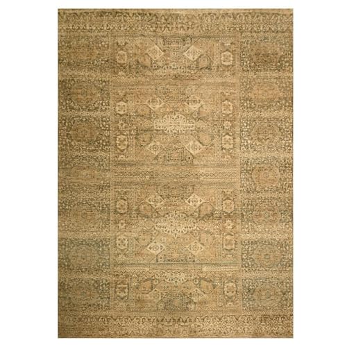 Shahbanu Rugs Hand Knotted Oriental Rug, Nuthatch Brown, Mamluk Design, Distressed, 100% Wool, 10 x 13'8