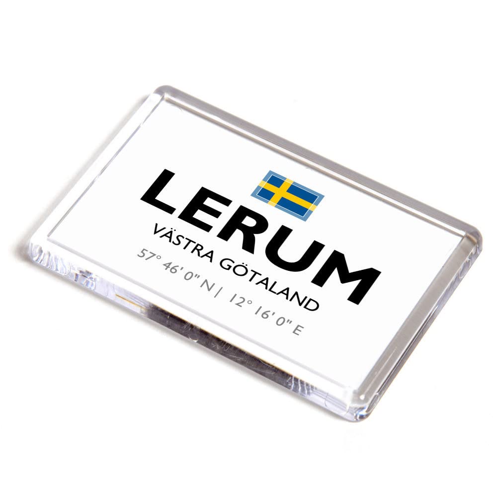 FRIDGE MAGNET - Lerum - Vastra Gotaland - Sweden - Lat/Long