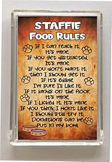 Dog Food Laws/Rules Staffie Funny Fridge Magnet  Ideal Christmas/Birthday Gift/Present
