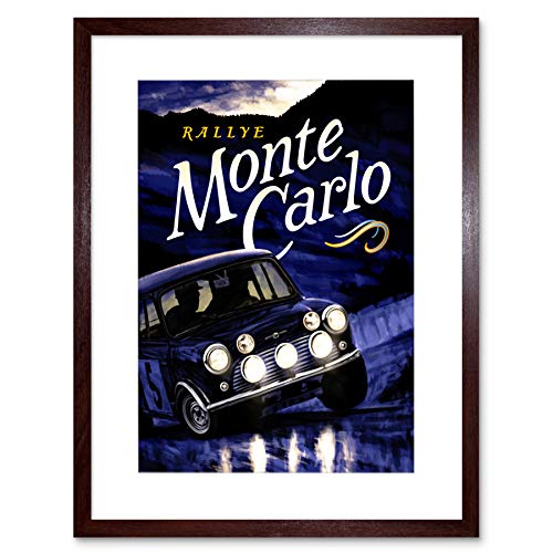 SPORT ADVERT RALLY RACE CAR AUTOMOBILE MOTOR MONTE CARLO FRAMED PRINT F12X6406