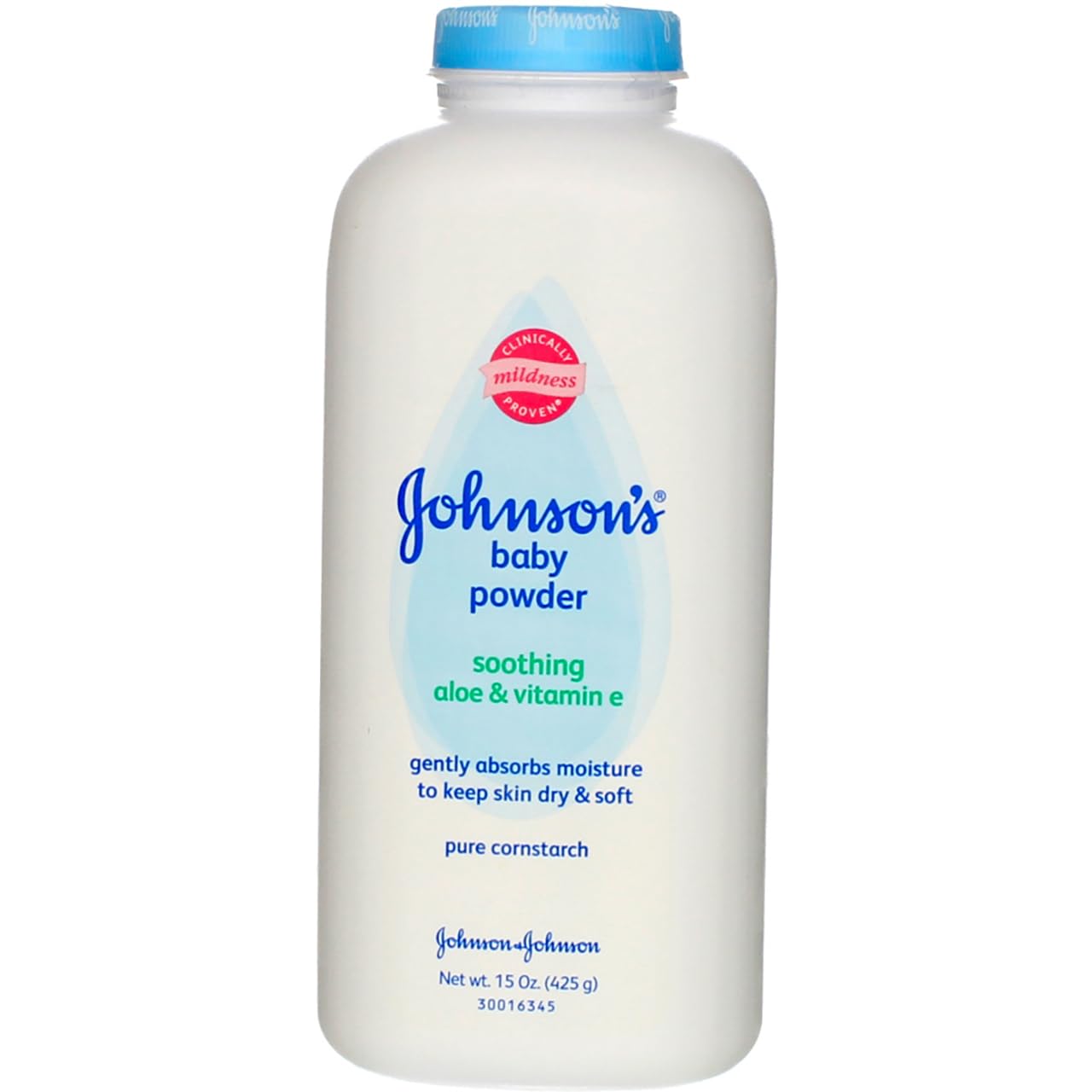 Johnson’s Baby Powder with Naturally Derived Cornstarch Aloe & Vitamin E, Hypoallergenic, 15 oz