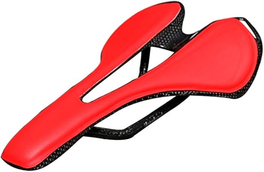 Amazon Meocg 自転車用サドル カーボンサドルロードバイクンサドル マウンテンバイクサドル柔らかく快適な革サドル Mtb炭素繊維サドル 赤 Meocg サドル