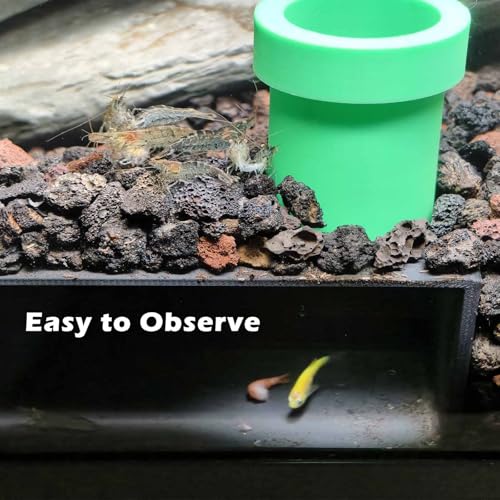 Image of Fish Shrimp Cave Aquarium Tunnel, Shrimp Hides for Aquarium, Fish Tank Accessories Decorations, Fish Cave Hideout for Aquarium (Black + Green Pipe)