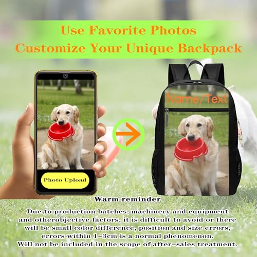 Custom Backpack Personalized Backpacks With Logo Photo Customize Your Image Text Name Waterproof Laptop Bag for Men and Women Gift Outdoor Sports Travel Work Office Shopping Party2