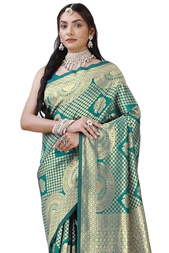 Image of MIRCHI FASHION Women Saree | Banarasi Silk Woven Design Daily Regular Use Sari with Blouse