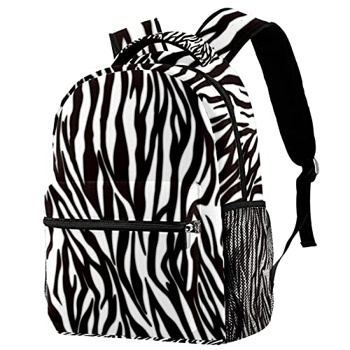 Sac à dos de voyage zébré avec porte-bouteille pour fille et garçon