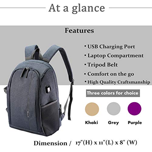image for G-raphy Camera Backpack Photography Backpack Waterproof with Laptop Co